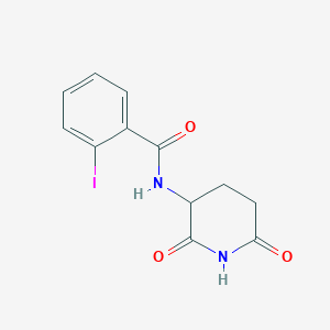 molecular formula C12H11IN2O3 B7582088 N-(2,6-二氧代哌啶-3-基)-2-碘苯甲酰胺 