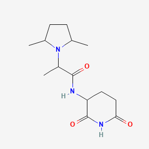 molecular formula C14H23N3O3 B7582102 2-(2,5-dimethylpyrrolidin-1-yl)-N-(2,6-dioxopiperidin-3-yl)propanamide 