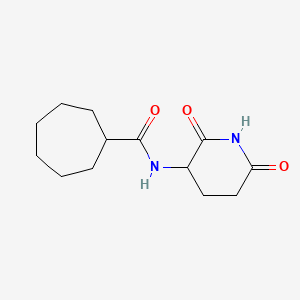 molecular formula C13H20N2O3 B7582107 N-(2,6-dioxopiperidin-3-yl)cycloheptanecarboxamide 