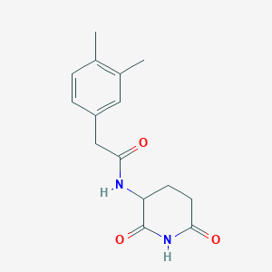 molecular formula C15H18N2O3 B7582138 2-(3,4-dimethylphenyl)-N-(2,6-dioxopiperidin-3-yl)acetamide 