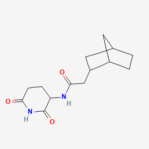 molecular formula C14H20N2O3 B7582161 2-(2-bicyclo[2.2.1]heptanyl)-N-(2,6-dioxopiperidin-3-yl)acetamide 