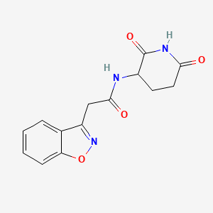 molecular formula C14H13N3O4 B7582171 2-(1,2-benzoxazol-3-yl)-N-(2,6-dioxopiperidin-3-yl)acetamide 