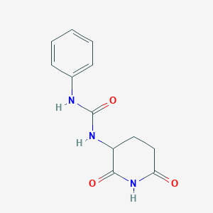 molecular formula C12H13N3O3 B7582178 1-(2,6-Dioxopiperidin-3-yl)-3-phenylurea 