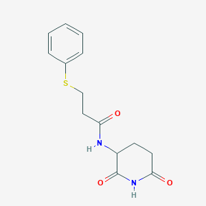molecular formula C14H16N2O3S B7582180 N-(2,6-dioxopiperidin-3-yl)-3-phenylsulfanylpropanamide 