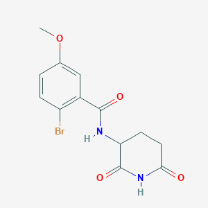 molecular formula C13H13BrN2O4 B7582204 2-bromo-N-(2,6-dioxopiperidin-3-yl)-5-methoxybenzamide 