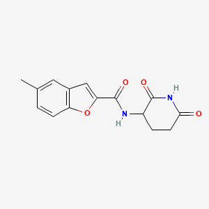molecular formula C15H14N2O4 B7582210 N-(2,6-dioxopiperidin-3-yl)-5-methyl-1-benzofuran-2-carboxamide 