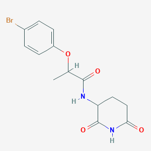 molecular formula C14H15BrN2O4 B7582214 2-(4-bromophenoxy)-N-(2,6-dioxopiperidin-3-yl)propanamide 