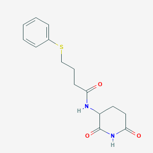 molecular formula C15H18N2O3S B7582215 N-(2,6-dioxopiperidin-3-yl)-4-phenylsulfanylbutanamide 