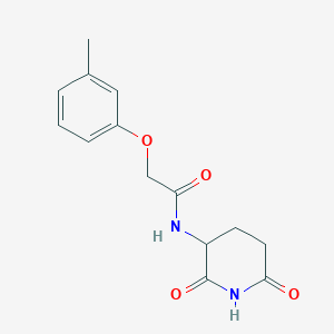 molecular formula C14H16N2O4 B7582227 N-(2,6-dioxopiperidin-3-yl)-2-(3-methylphenoxy)acetamide 