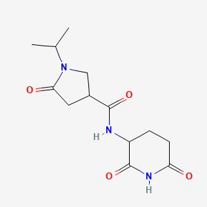 molecular formula C13H19N3O4 B7582235 N-(2,6-dioxopiperidin-3-yl)-5-oxo-1-propan-2-ylpyrrolidine-3-carboxamide 