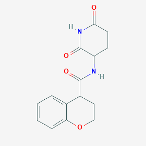 molecular formula C15H16N2O4 B7582240 N-(2,6-dioxopiperidin-3-yl)-3,4-dihydro-2H-chromene-4-carboxamide 