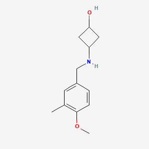 molecular formula C13H19NO2 B7582255 3-[(4-Methoxy-3-methylphenyl)methylamino]cyclobutan-1-ol 