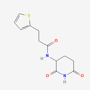 molecular formula C12H14N2O3S B7582257 N-(2,6-dioxopiperidin-3-yl)-3-thiophen-2-ylpropanamide 