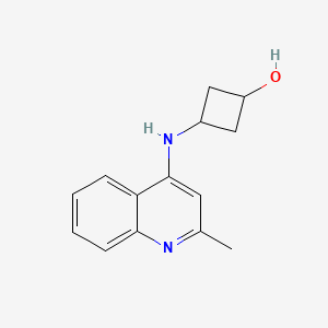 molecular formula C14H16N2O B7582260 3-[(2-Methylquinolin-4-yl)amino]cyclobutan-1-ol 