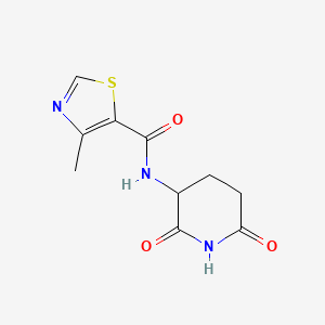 molecular formula C10H11N3O3S B7582289 N-(2,6-dioxopiperidin-3-yl)-4-methyl-1,3-thiazole-5-carboxamide 