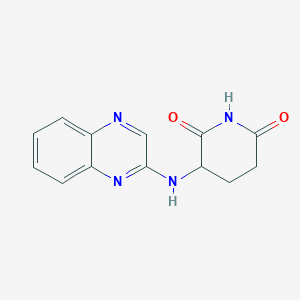 molecular formula C13H12N4O2 B7582314 3-(Quinoxalin-2-ylamino)piperidine-2,6-dione 
