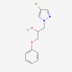 molecular formula C12H13BrN2O2 B7582315 1-(4-bromo-1H-pyrazol-1-yl)-3-phenoxypropan-2-ol 