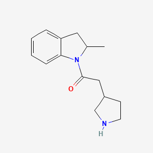 molecular formula C15H20N2O B7582336 1-(2-Methyl-2,3-dihydroindol-1-yl)-2-pyrrolidin-3-ylethanone 