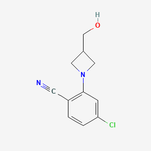molecular formula C11H11ClN2O B7582352 4-Chloro-2-[3-(hydroxymethyl)azetidin-1-yl]benzonitrile 