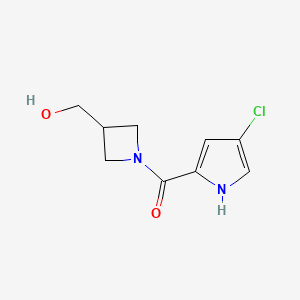 molecular formula C9H11ClN2O2 B7582355 (4-chloro-1H-pyrrol-2-yl)-[3-(hydroxymethyl)azetidin-1-yl]methanone 