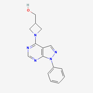 molecular formula C15H15N5O B7582360 [1-(1-Phenylpyrazolo[3,4-d]pyrimidin-4-yl)azetidin-3-yl]methanol 
