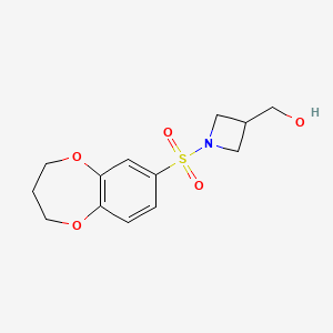 molecular formula C13H17NO5S B7582378 [1-(3,4-dihydro-2H-1,5-benzodioxepin-7-ylsulfonyl)azetidin-3-yl]methanol 