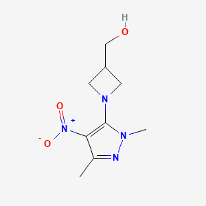 molecular formula C9H14N4O3 B7582393 [1-(2,5-Dimethyl-4-nitropyrazol-3-yl)azetidin-3-yl]methanol 