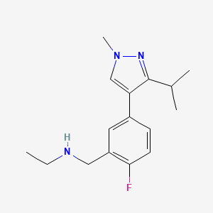 N-[[2-fluoro-5-(1-methyl-3-propan-2-ylpyrazol-4-yl)phenyl]methyl]ethanamine