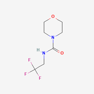 molecular formula C7H11F3N2O2 B7582422 4-羧酰胺基-N-(2,2,2-三氟乙基)吗啉 