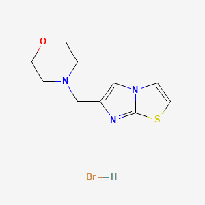 molecular formula C10H14BrN3OS B7582431 4-(Imidazo[2,1-b][1,3]thiazol-6-ylmethyl)morpholine;hydrobromide 