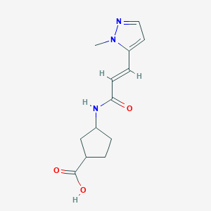 3-[[(E)-3-(2-methylpyrazol-3-yl)prop-2-enoyl]amino]cyclopentane-1-carboxylic acid