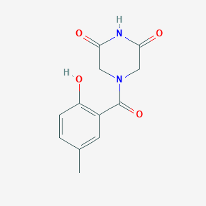molecular formula C12H12N2O4 B7582463 4-(2-Hydroxy-5-methylbenzoyl)piperazine-2,6-dione 