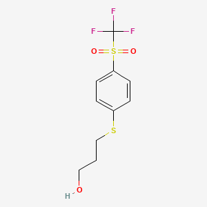 3-[4-(Trifluoromethylsulfonyl)phenyl]sulfanylpropan-1-ol