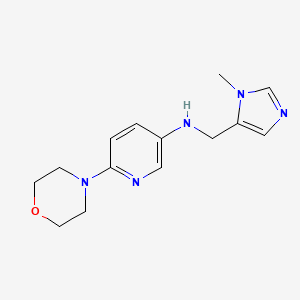 molecular formula C14H19N5O B7582511 N-[(3-methylimidazol-4-yl)methyl]-6-morpholin-4-ylpyridin-3-amine 