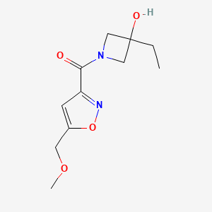 (3-Ethyl-3-hydroxyazetidin-1-yl)-[5-(methoxymethyl)-1,2-oxazol-3-yl]methanone