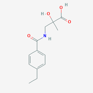 molecular formula C13H17NO4 B7582556 3-[(4-Ethylbenzoyl)amino]-2-hydroxy-2-methylpropanoic acid 