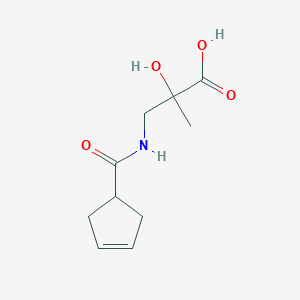 molecular formula C10H15NO4 B7582557 3-(Cyclopent-3-ene-1-carbonylamino)-2-hydroxy-2-methylpropanoic acid 