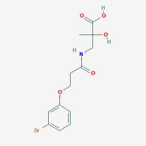 molecular formula C13H16BrNO5 B7582564 3-[3-(3-Bromophenoxy)propanoylamino]-2-hydroxy-2-methylpropanoic acid 