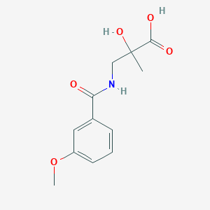 molecular formula C12H15NO5 B7582583 2-Hydroxy-3-[(3-methoxybenzoyl)amino]-2-methylpropanoic acid 