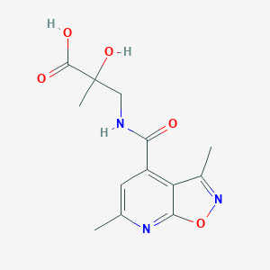 molecular formula C13H15N3O5 B7582590 3-[(3,6-Dimethyl-[1,2]oxazolo[5,4-b]pyridine-4-carbonyl)amino]-2-hydroxy-2-methylpropanoic acid 
