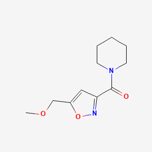 molecular formula C11H16N2O3 B7582593 [5-(Methoxymethyl)-1,2-oxazol-3-yl]-piperidin-1-ylmethanone 
