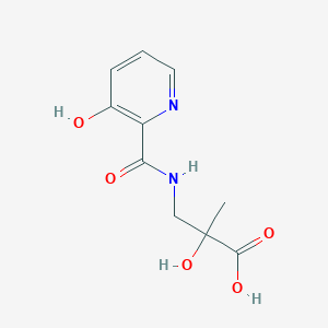 molecular formula C10H12N2O5 B7582594 2-Hydroxy-3-[(3-hydroxypyridine-2-carbonyl)amino]-2-methylpropanoic acid 