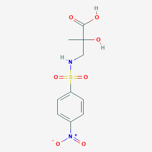 molecular formula C10H12N2O7S B7582602 2-Hydroxy-2-methyl-3-[(4-nitrophenyl)sulfonylamino]propanoic acid 