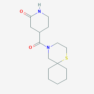 molecular formula C15H24N2O2S B7582684 4-(1-Thia-4-azaspiro[5.5]undecane-4-carbonyl)piperidin-2-one 
