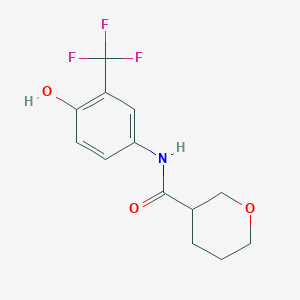 molecular formula C13H14F3NO3 B7582686 N-[4-hydroxy-3-(trifluoromethyl)phenyl]oxane-3-carboxamide 