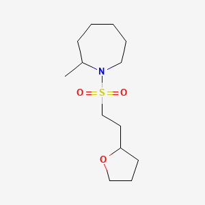 molecular formula C13H25NO3S B7582695 2-Methyl-1-[2-(oxolan-2-yl)ethylsulfonyl]azepane 