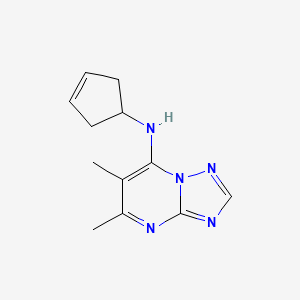 molecular formula C12H15N5 B7582734 N-cyclopent-3-en-1-yl-5,6-dimethyl-[1,2,4]triazolo[1,5-a]pyrimidin-7-amine 