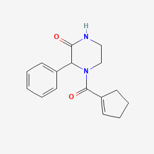 molecular formula C16H18N2O2 B7582753 4-(Cyclopentene-1-carbonyl)-3-phenylpiperazin-2-one 