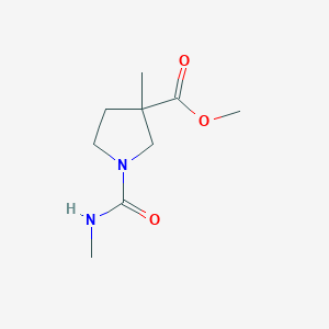 molecular formula C9H16N2O3 B7582802 Methyl 3-methyl-1-(methylcarbamoyl)pyrrolidine-3-carboxylate 