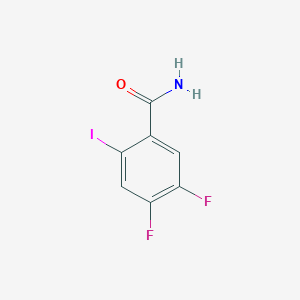 molecular formula C7H4F2INO B7582823 4,5-Difluoro-2-iodobenzamide 